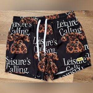 DUVIN Swim Cat Call‎ Swim Shorts Trunks Black Size M 30-32 NWOT